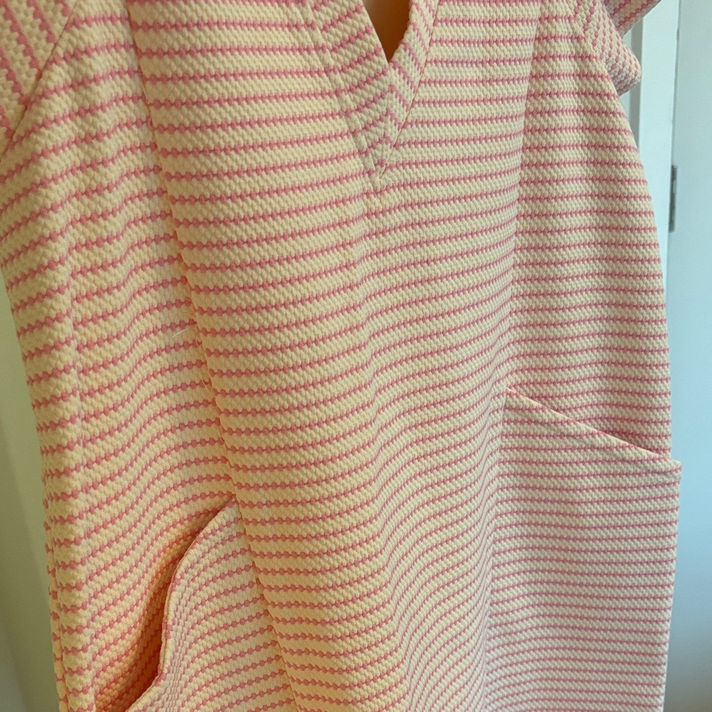 Entro Pink and Cream Striped V-Neck Top - Picture 4 of 8